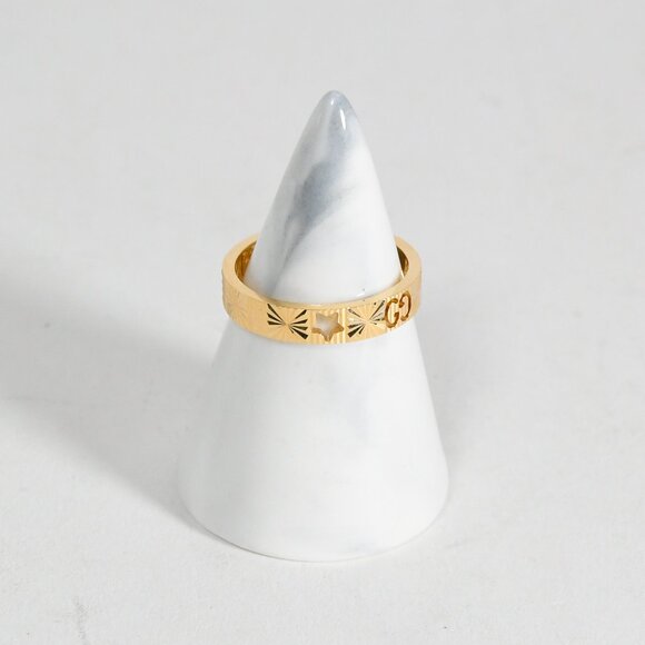 Gucci Icon Star ring 18k yellow gold 4mm Band Size 17 - Picture 3 of 9
